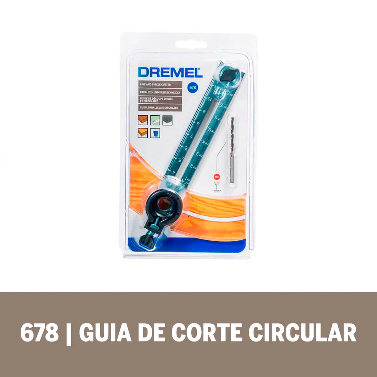 Acople de mototool guía de corte circular y recto con 1 mecha multiuso - Image 2