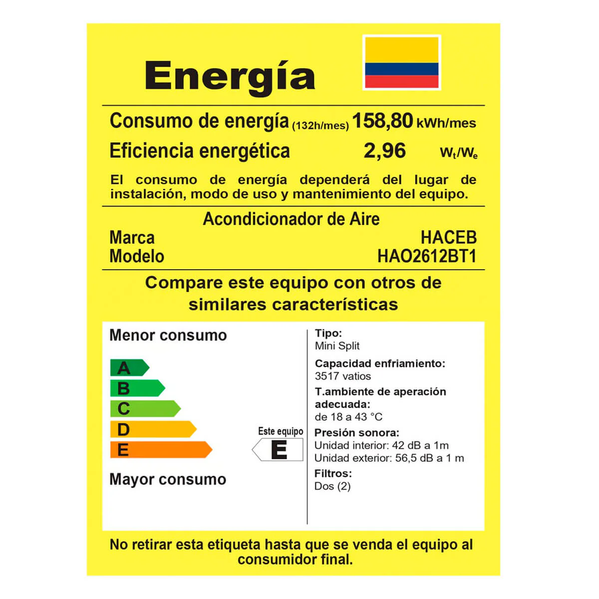 Aire acondicionado Baru 220v blanco marca haceb - Image 8