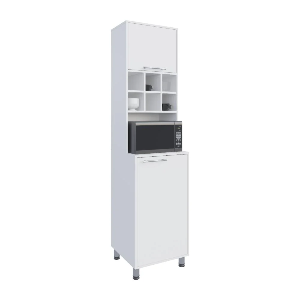 Alacena Atica, Blanco, con espacio para guardar botellas de vino ZF