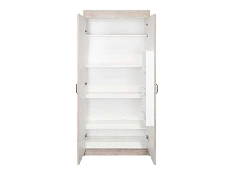 Alacena Multiusos Varese, Bardolino y Blanco Vainilla, Posee Un Estante Adicional En La Puerta y Cuatro Entrepaños - Image 8
