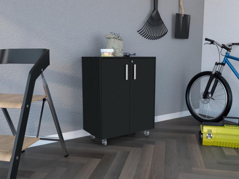 Archivador Multiusos Sándalo, Wengué, con cerradura y llave para puerta - Image 4