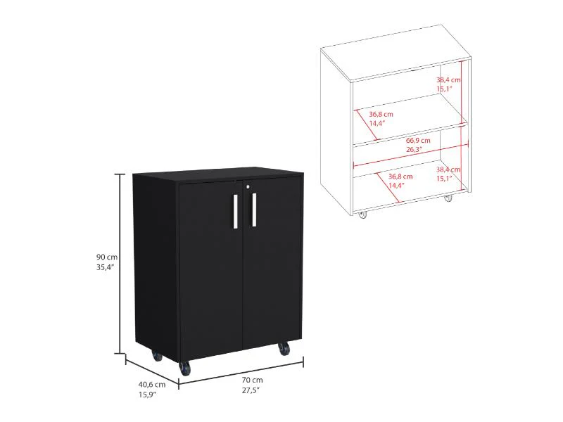 Archivador Multiusos Sándalo, Wengué, con cerradura y llave para puerta - Image 7