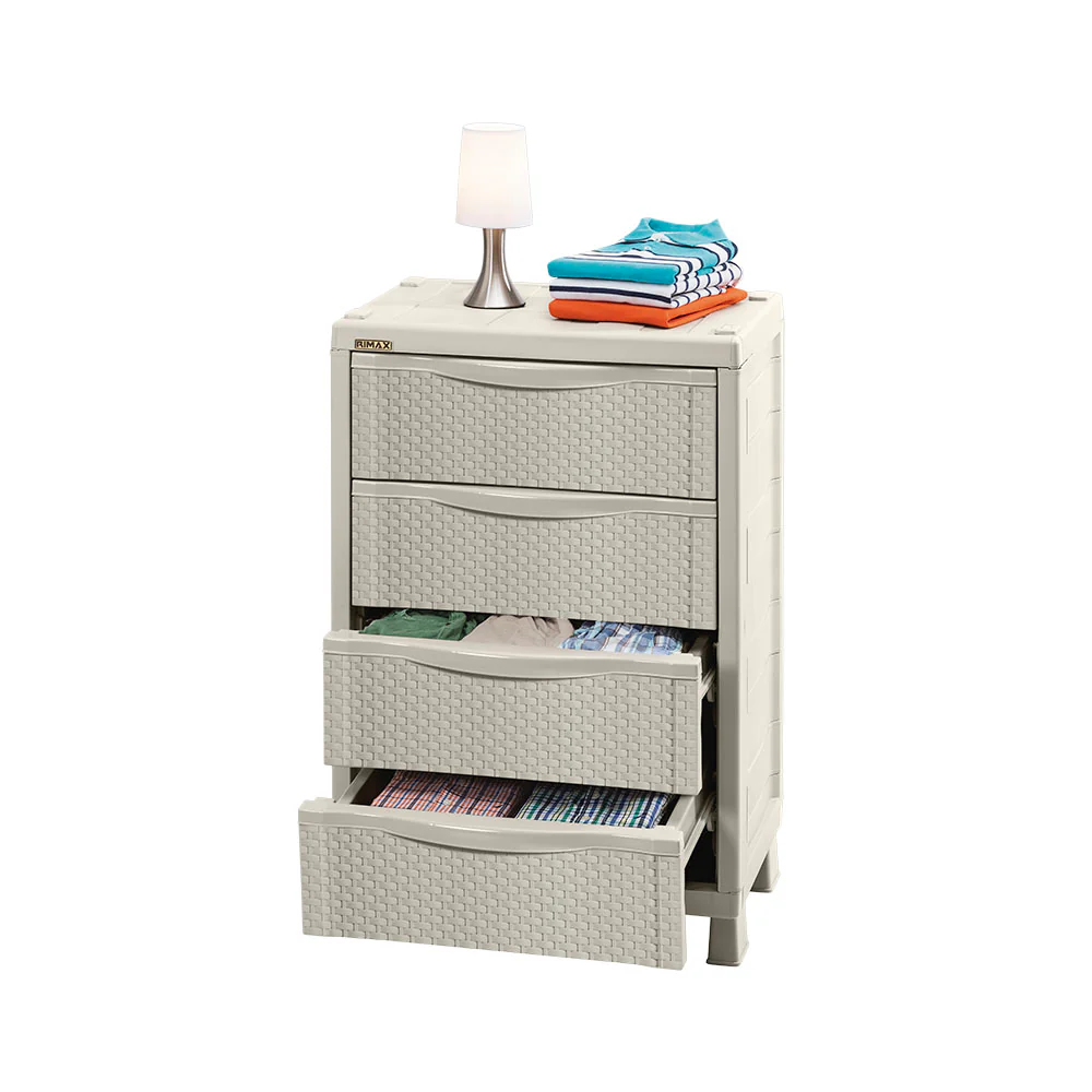 Armario cajonero apariencia rattan taupe marca Rimax - Image 2