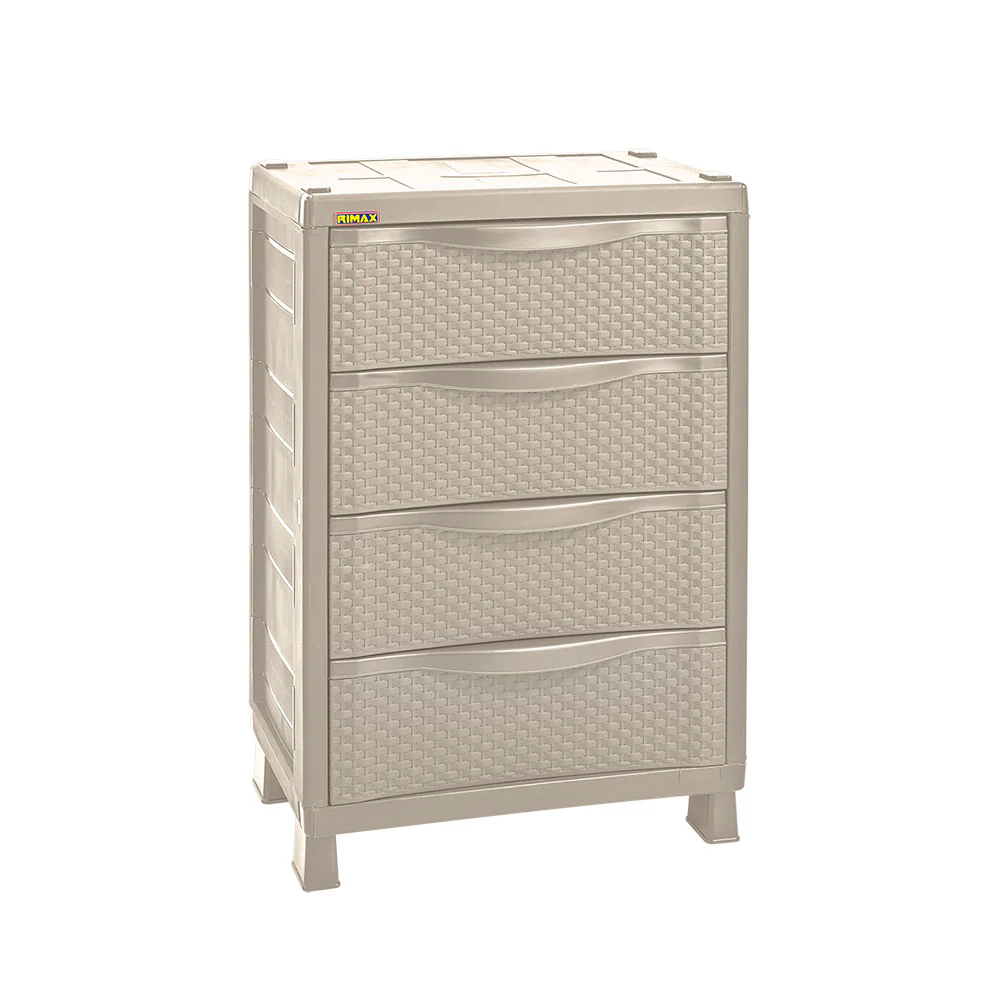 Armario cajonero apariencia rattan taupe marca Rimax - Image 3