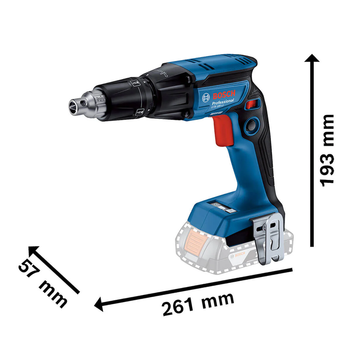 Atornillador inalámbrico para Drywall18V GTB 185-LI Sin Bateria/Sin Cargador Bosch - Image 5