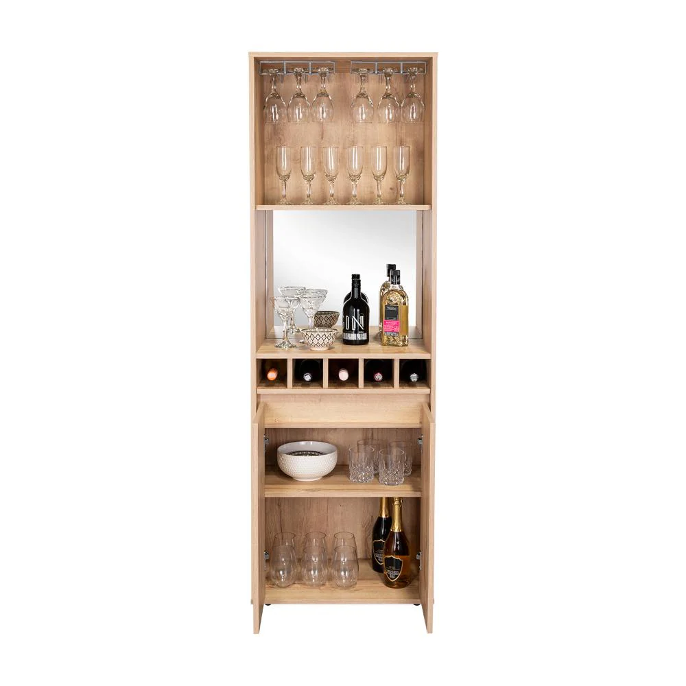 Bar Alto Prandy, Café Claro, con Amplio Espacio Para Almacenamiento de Botellas   ZF - Image 3