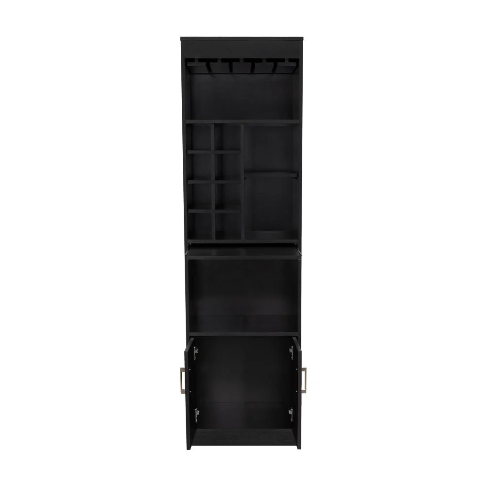 Bar Celeste, Wengue, con Espacio Para Organizar Botellas de Vino y Copas - Image 10