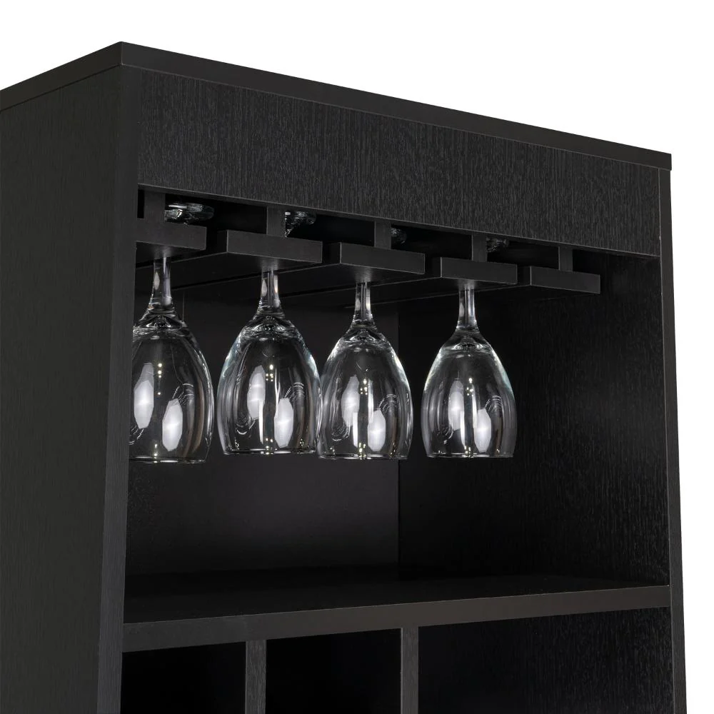 Bar Celeste, Wengue, con Espacio Para Organizar Botellas de Vino y Copas - Image 14