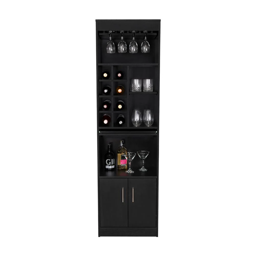 Bar Celeste, Wengue, con Espacio Para Organizar Botellas de Vino y Copas - Image 3