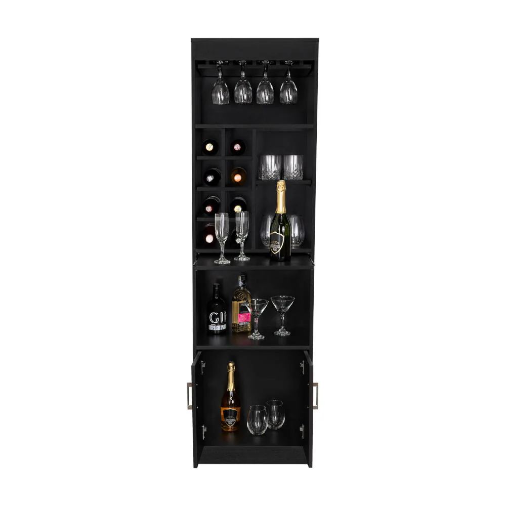 Bar Celeste, Wengue, con Espacio Para Organizar Botellas de Vino y Copas - Image 4