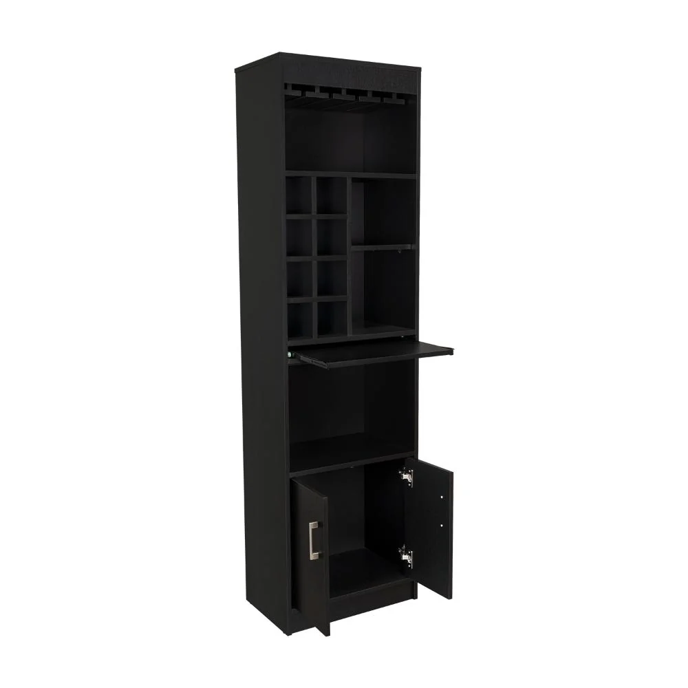 Bar Celeste, Wengue, con Espacio Para Organizar Botellas de Vino y Copas - Image 8