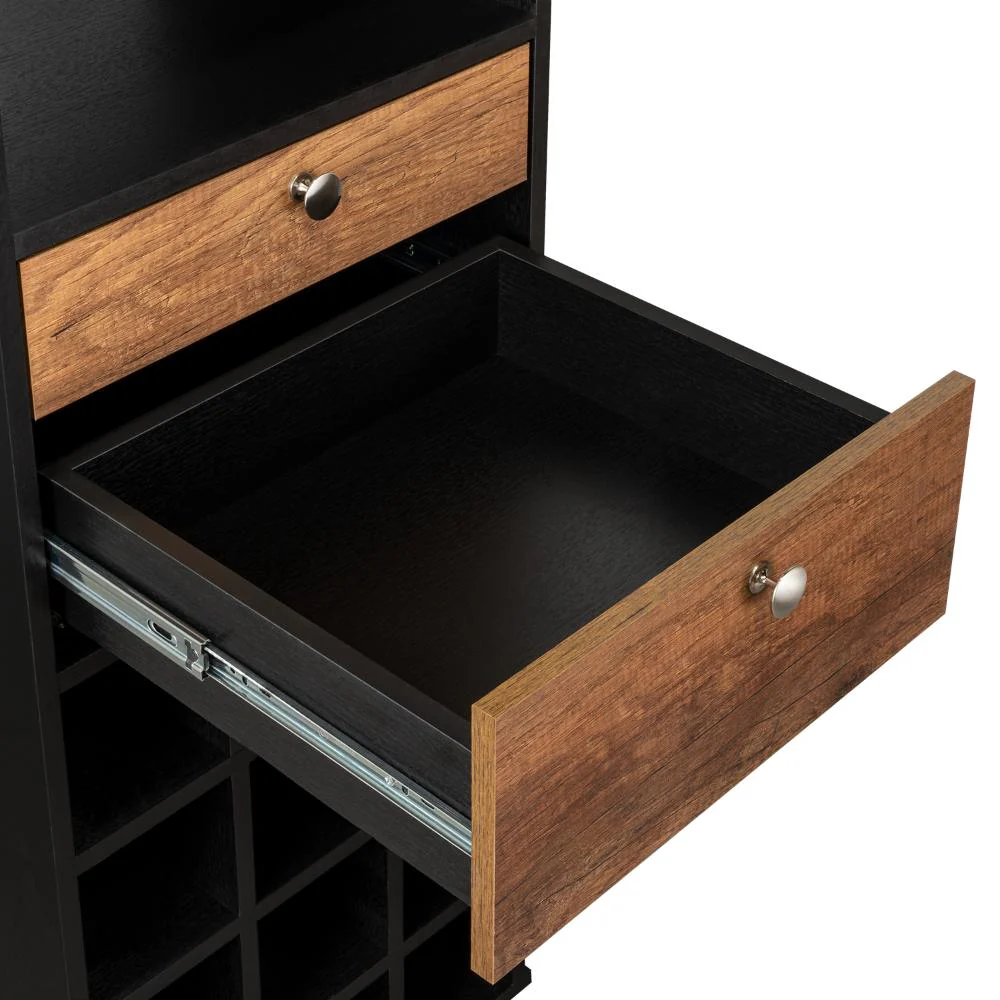Bar Clasic, Wengue y Cobre, con Espacio Para Botellas y Porta Copas - Image 11