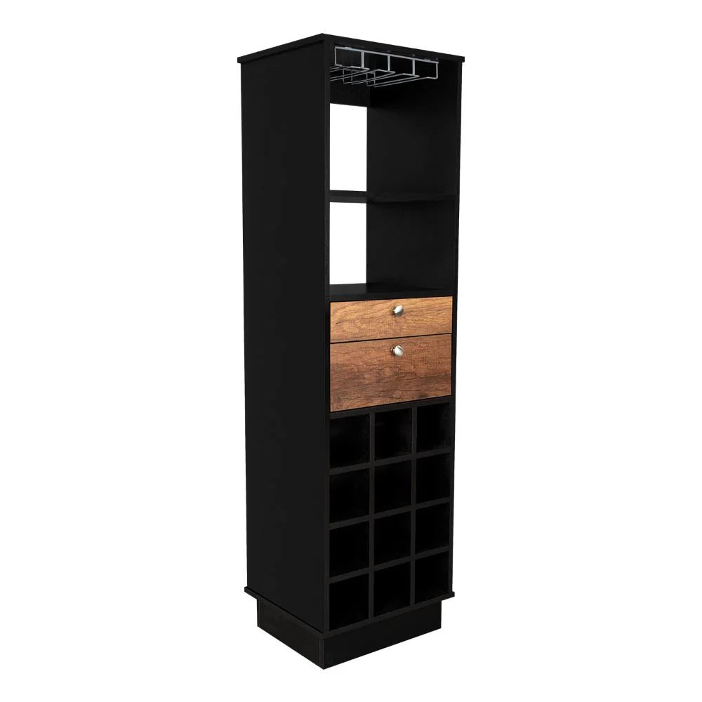 Bar Clasic, Wengue y Cobre, con Espacio Para Botellas y Porta Copas - Image 7