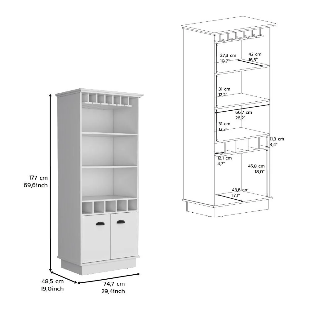 Bar Dund, Blanco, con espacio superior para copas ZF - Image 7