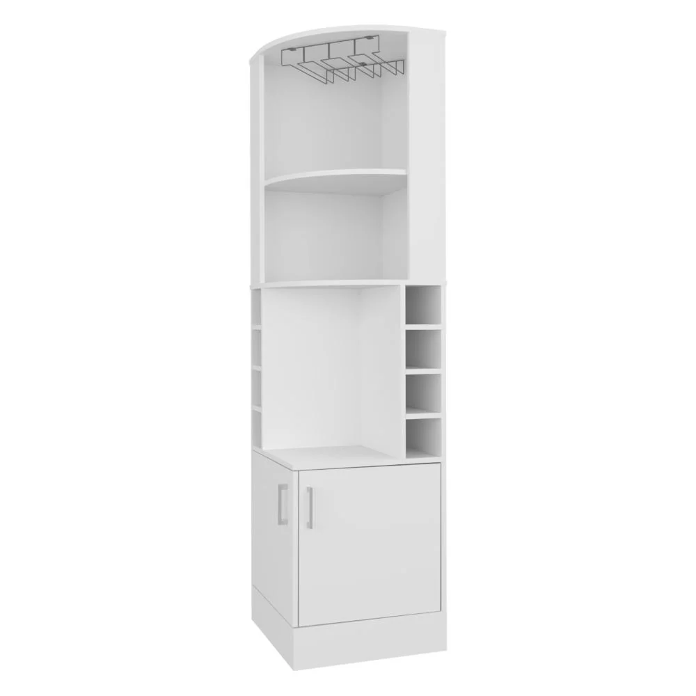 Bar Esquinero Ascher, Blanco, con Dos Puertas y Porta Copas ZF - Image 5
