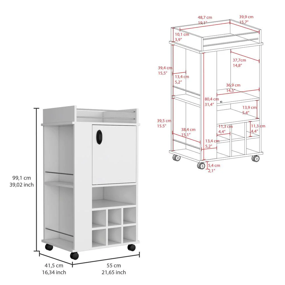Bar Finland, Blanco Duqueza, Con amplios espacios para ubicar botellas ZF - Image 7