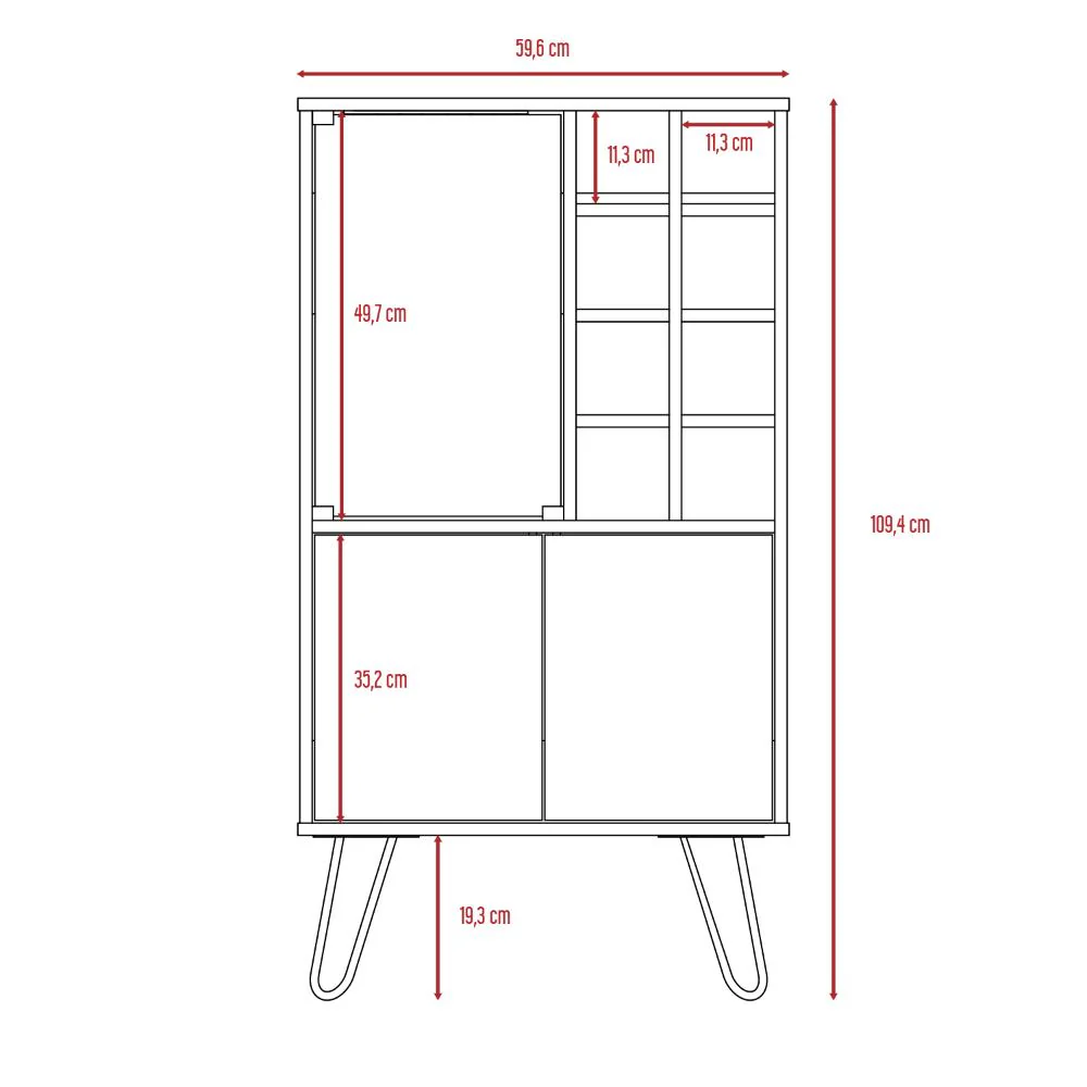 Bar Lara, Nogal y Blanco Perla, con dos Puertas y Amplio espacio para Almacenamiento. - Image 13
