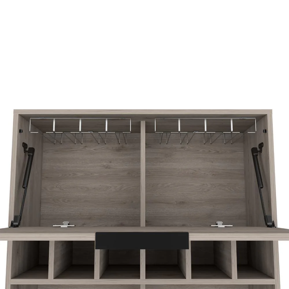 Bar Lyrata Wengue, con espacio para almacenar botellas de licor ZF - Image 9