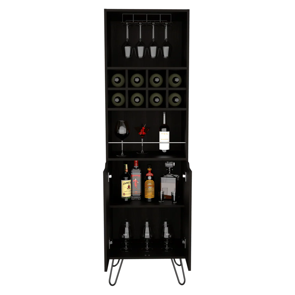 Bar Salek, Wengue, con Espacio Para Botellas y Portacopas ZF - Image 2