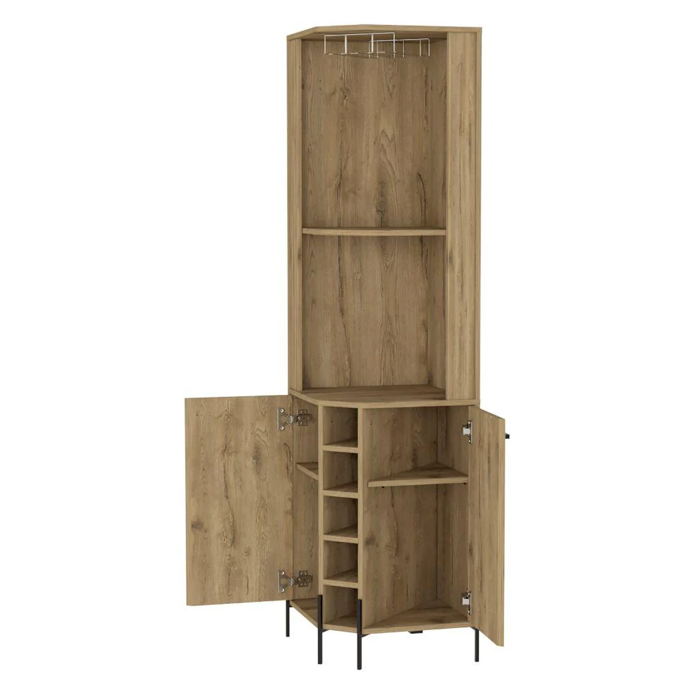 Bar Sharon, Macadamia, con Dos Puertas y Amplio Espacio Para Botellas - Image 6