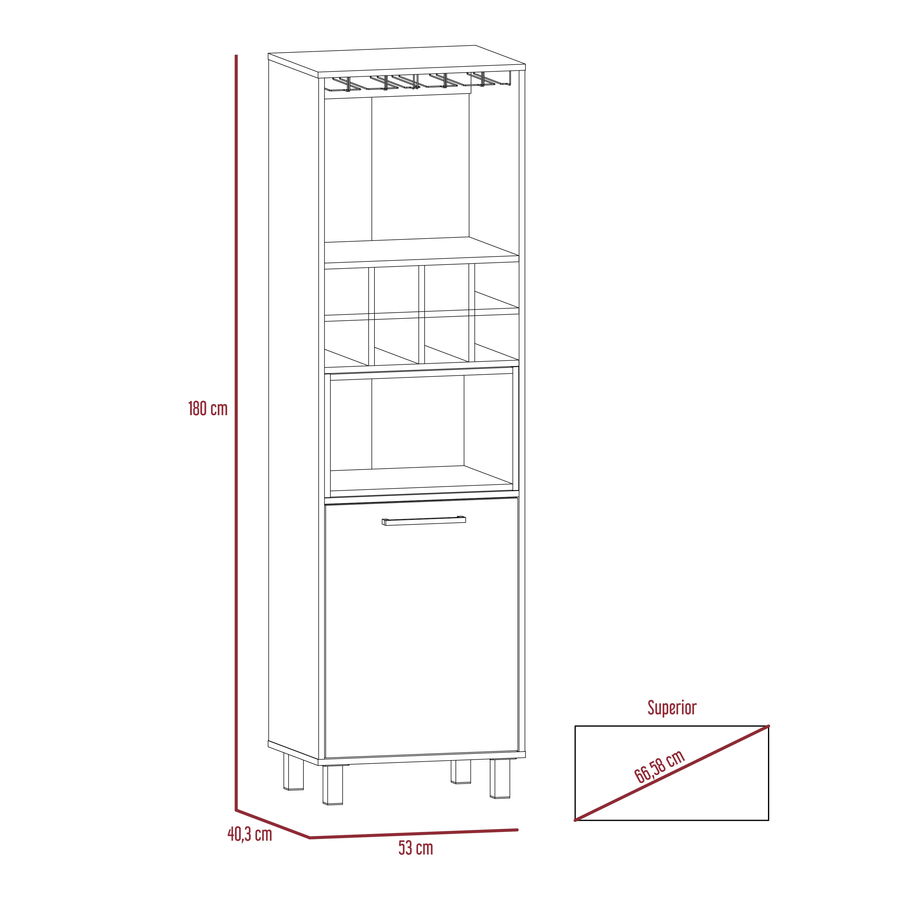 Bar Wesley, Wengue y Miel, Amplio Espacio de Almacenamiento y Porta Copas - Image 15