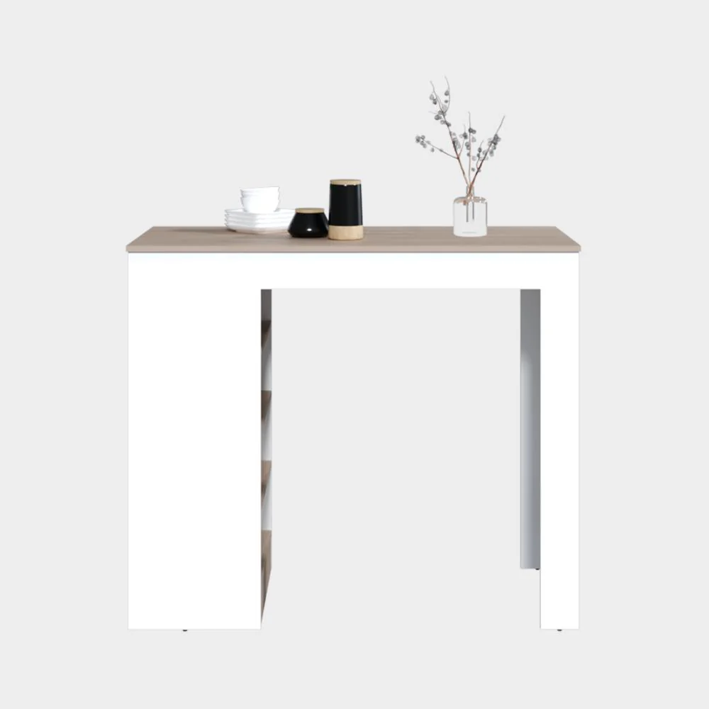 Barra Auxiliar de Cocina Greer, Blanco Duqueza y Positano, con espacio para ubicar objetos de cocina - Image 3