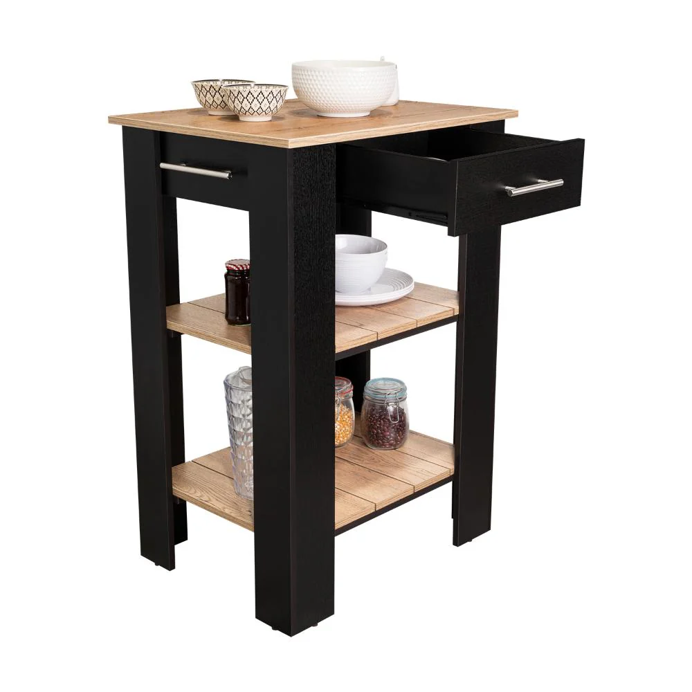 Barra de Cocina Cala 23, Wengue y Macadamia, con Amplia Superficie En La Mesa - Image 2