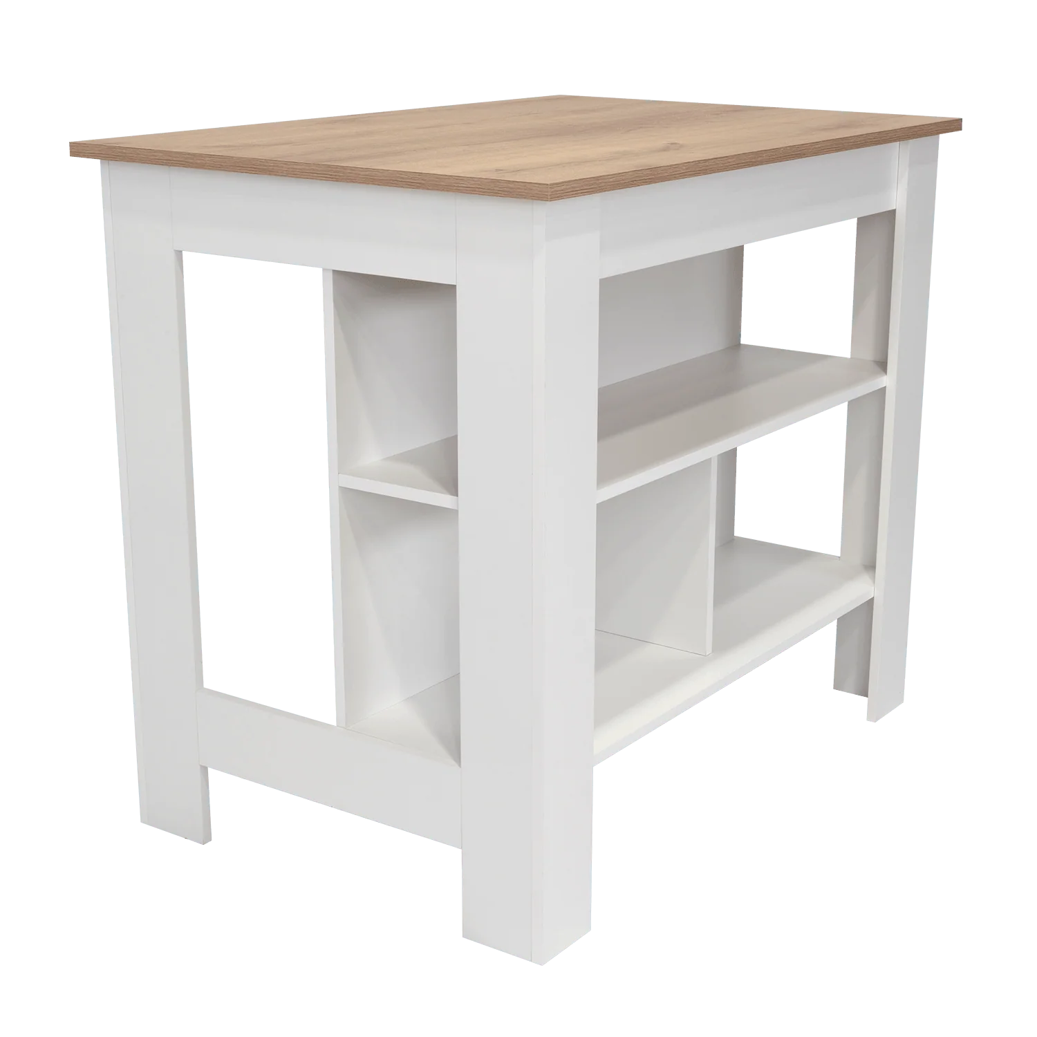 Barra de Cocina Cala, Blanco y Café Claro, Con amplia superficie en la mesa ZF - Image 3