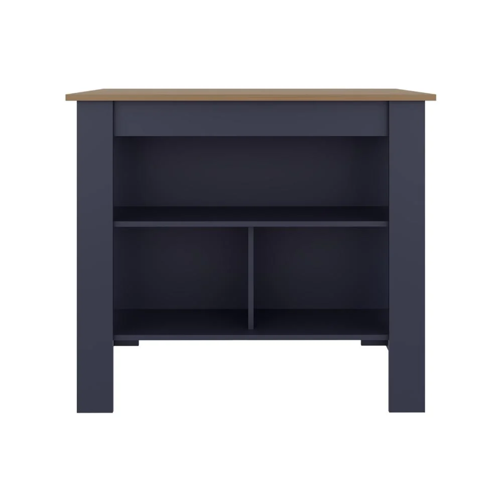 Barra de Cocina Cala, Kronos Azul y Fresno Europeo, con Amplia Superficie En La Mesa - Image 5