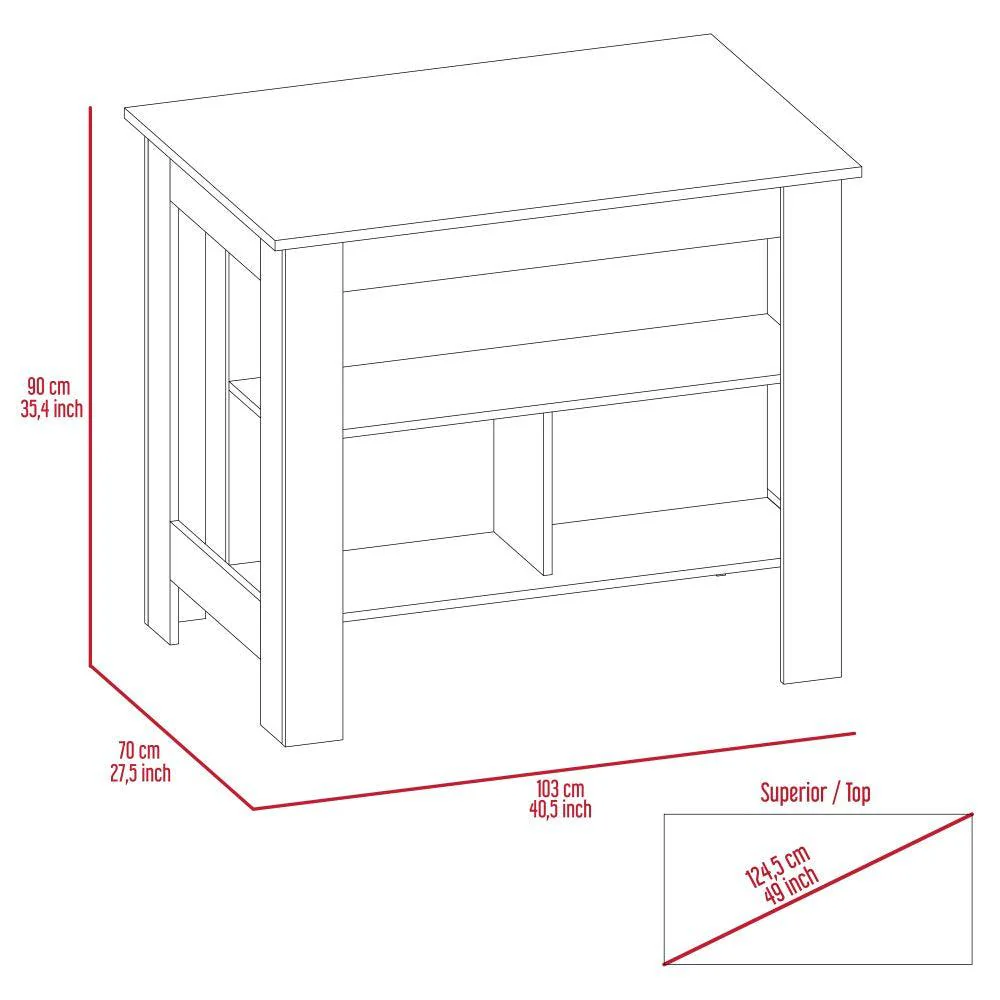 Barra de Cocina Cala, Wengue y Café Claro, Con amplia superficie en la mesa ZF - Image 11