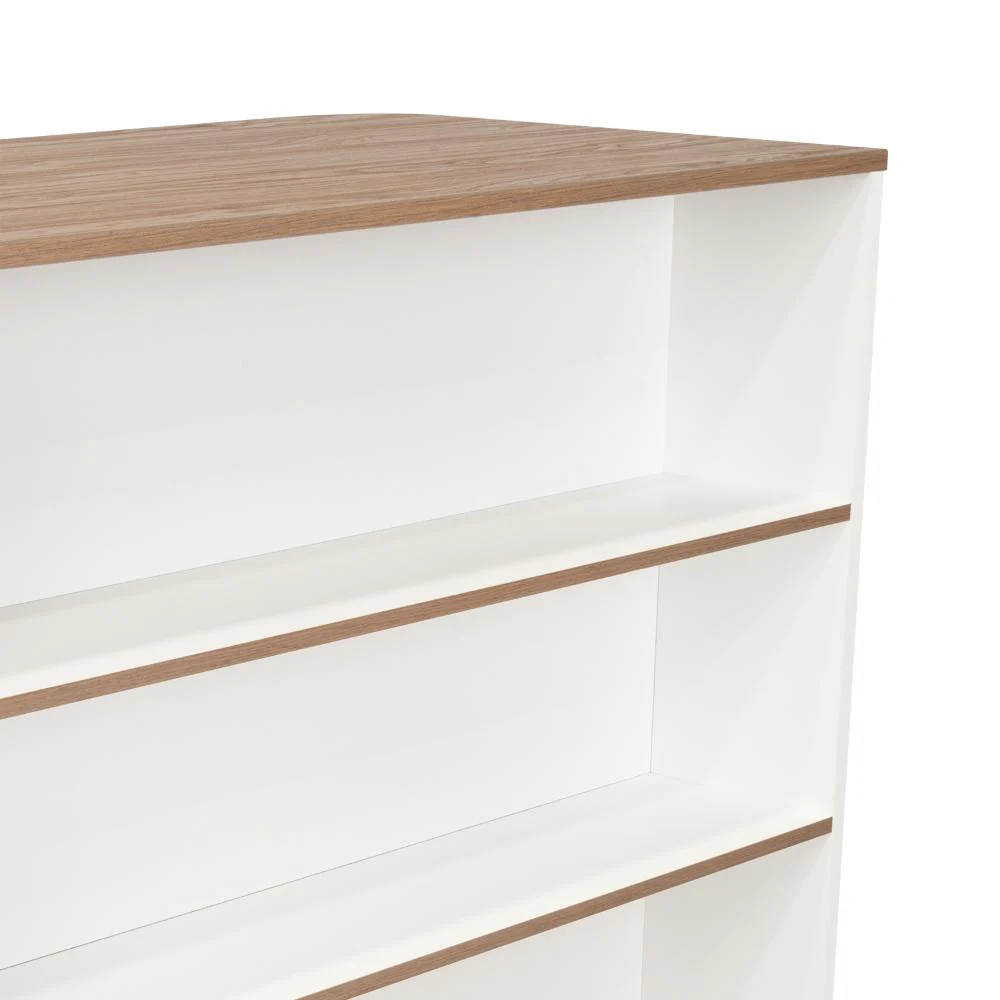 Barra de Cocina Diamante, Blanco y Castaño, con Dos Entrepaños - Image 10