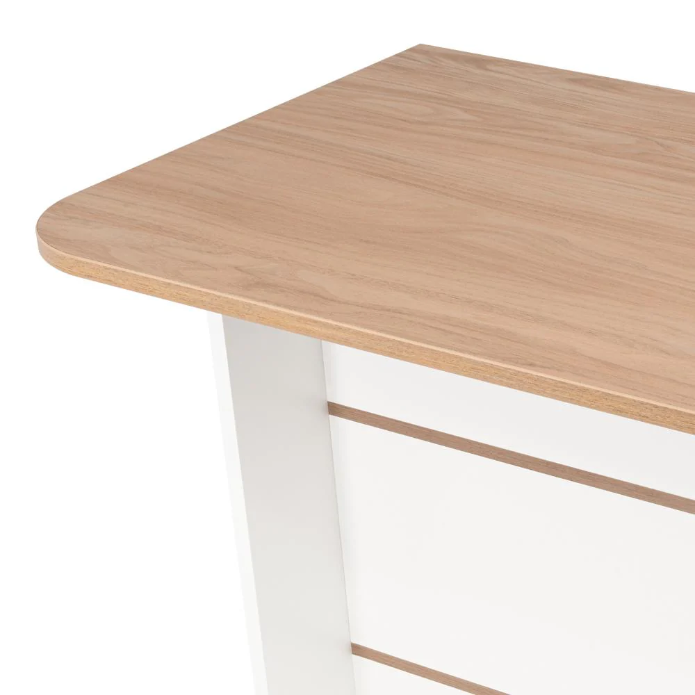 Barra de Cocina Diamante, Blanco y Castaño, con Dos Entrepaños - Image 9