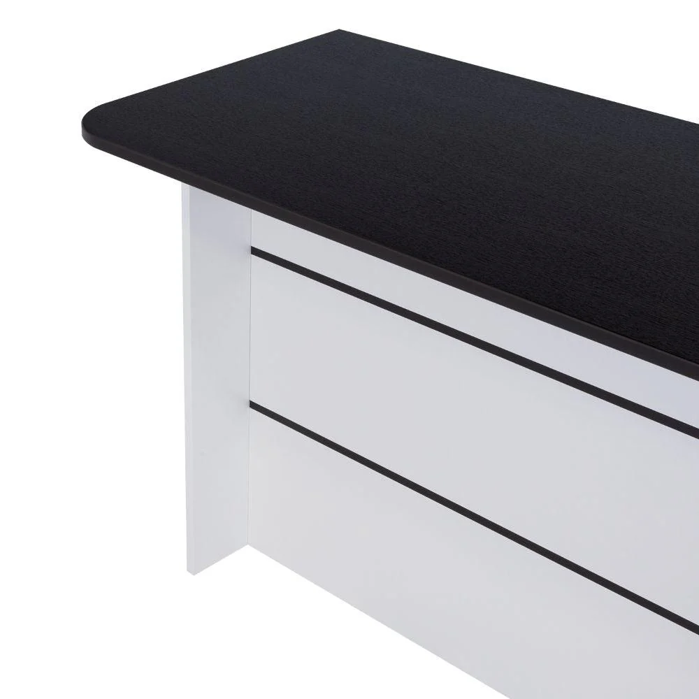 Barra de Cocina Diamante, Wengue y Blanco con Dos Entrepaños - Image 7