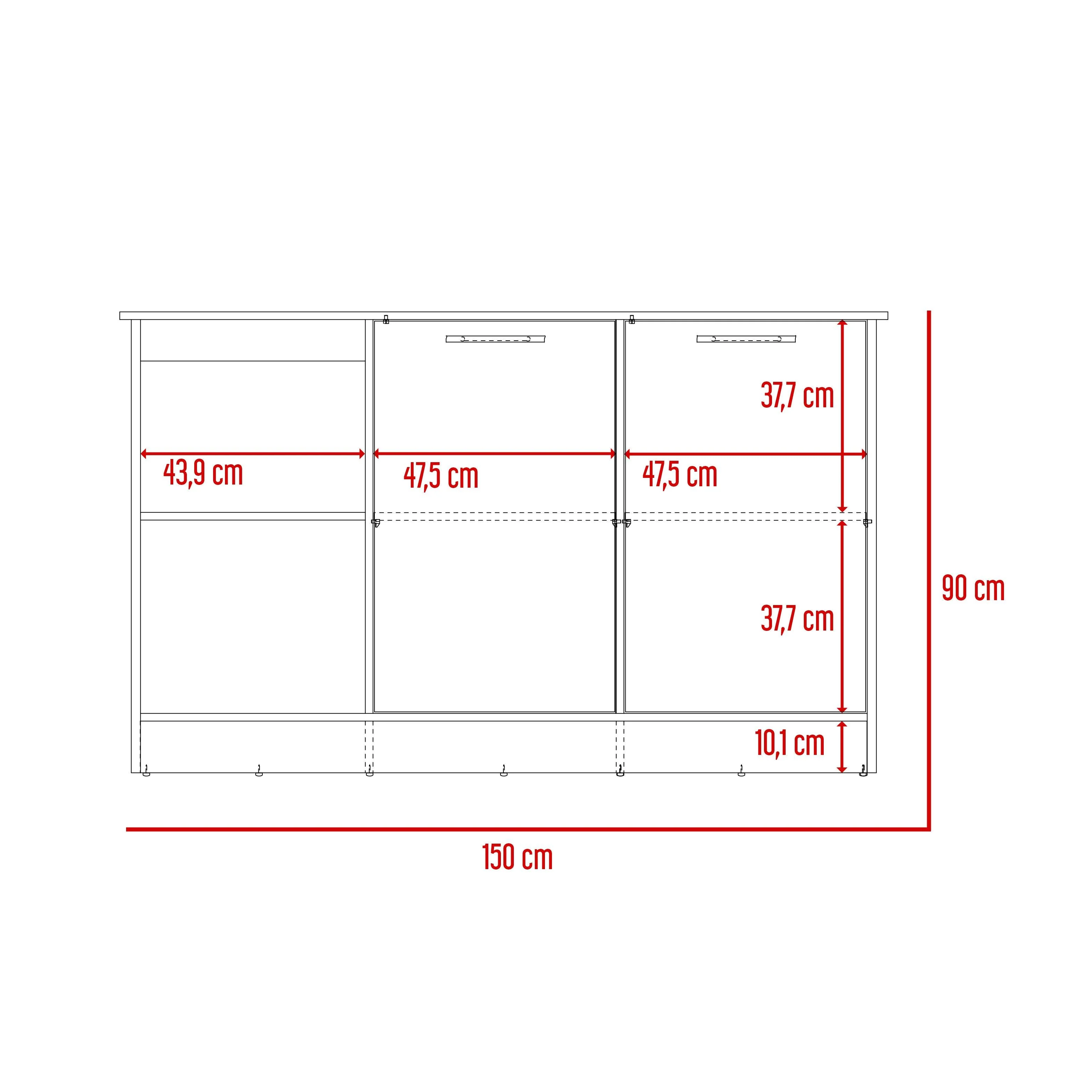 Barra de Cocina Samara, Blanco y Piedra, con Tres Entrepaños ZF - Image 10
