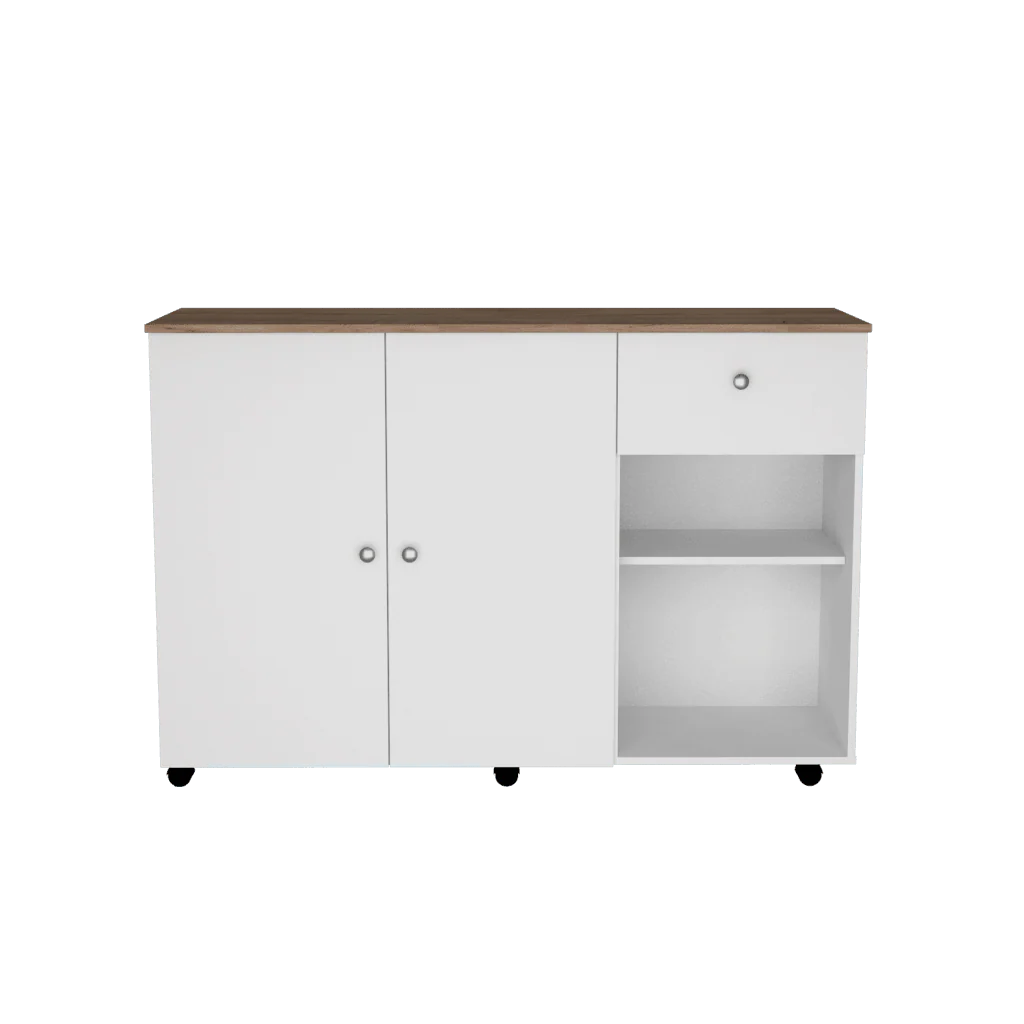 Barra de Cocina Victory, Blanco y Café Claro, con Rodachines    ZF - Image 7
