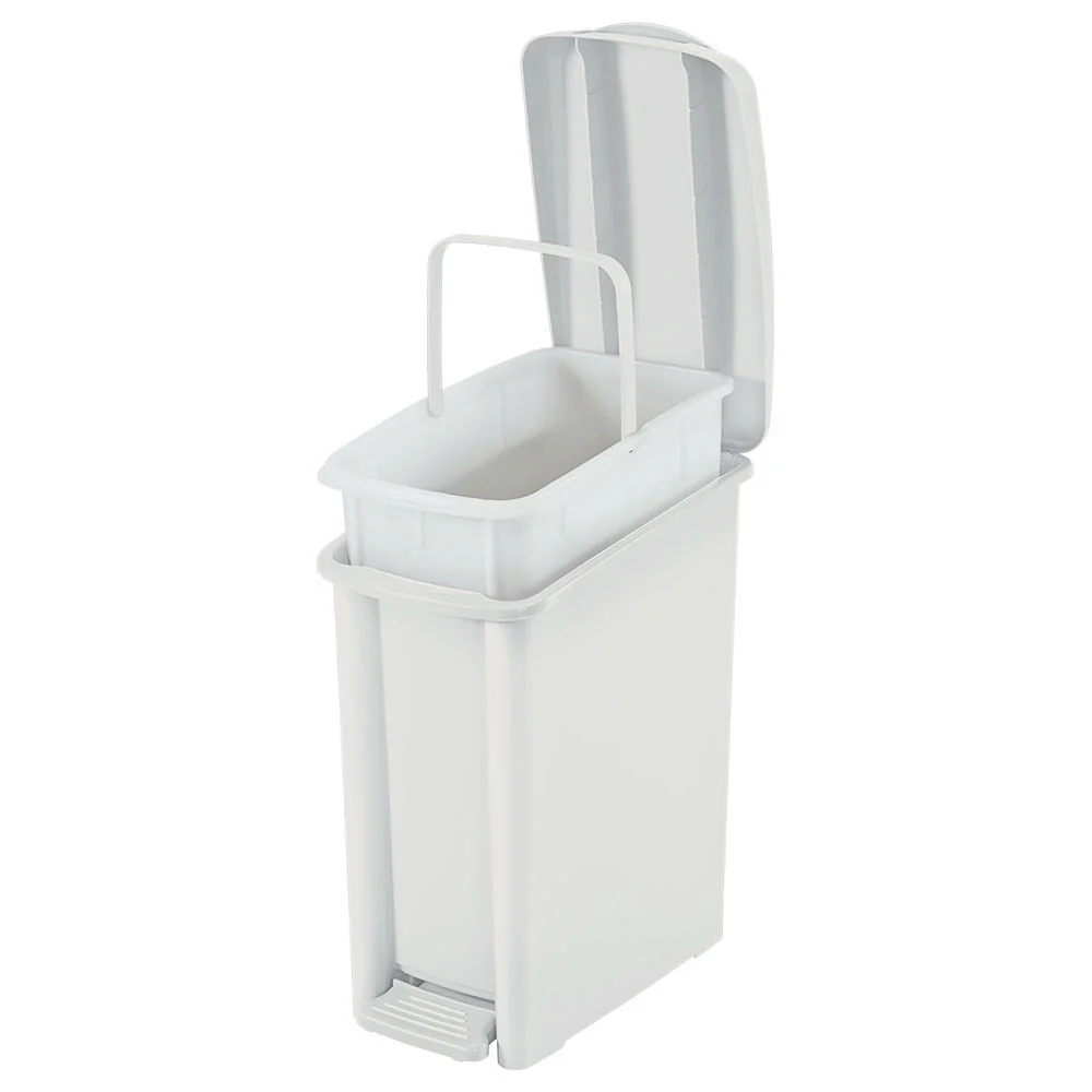 Basurero pedal delgado 10 litros blanco marca Rimax - Image 2