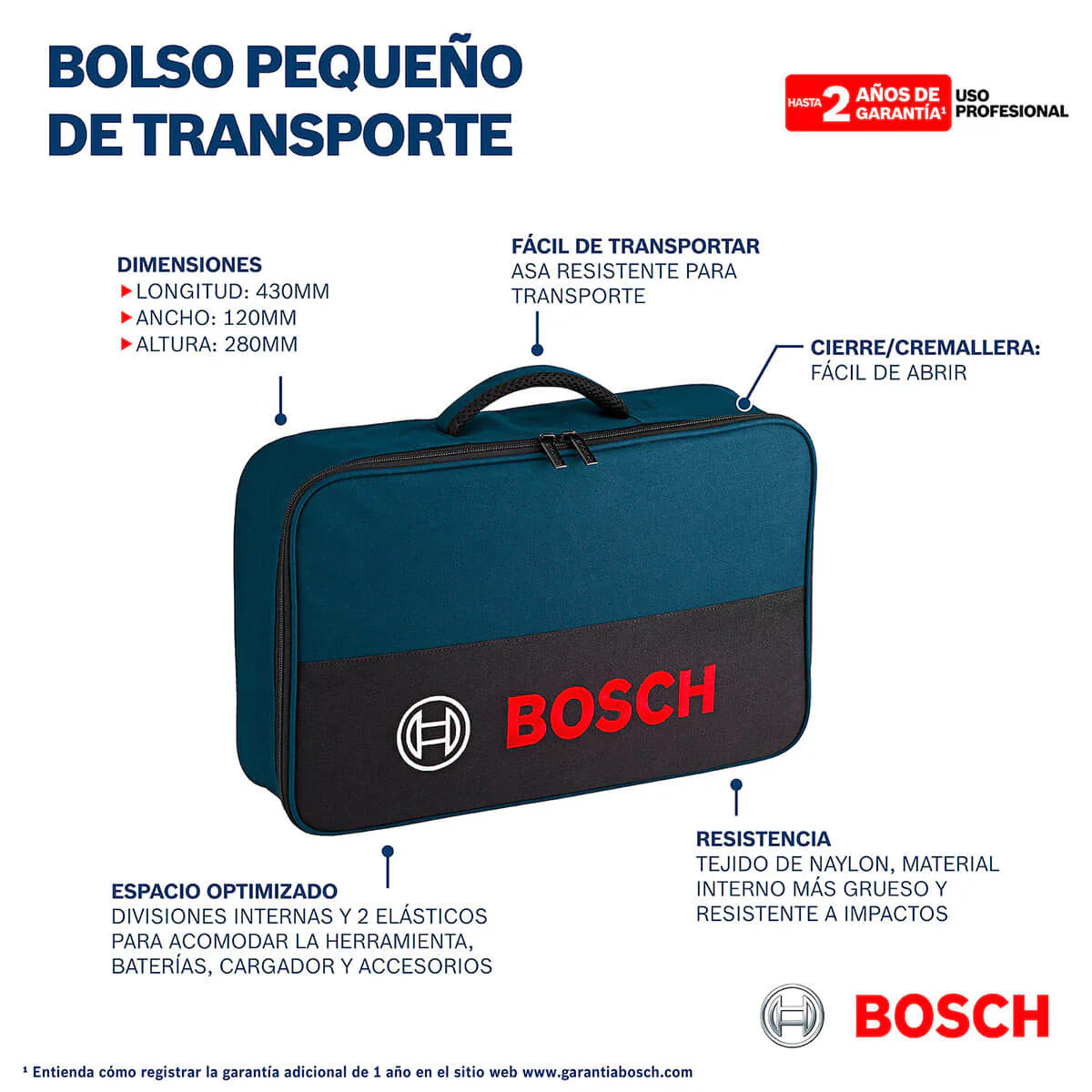 Bolso de transporte de herramientas pequeño Bosch - Image 2