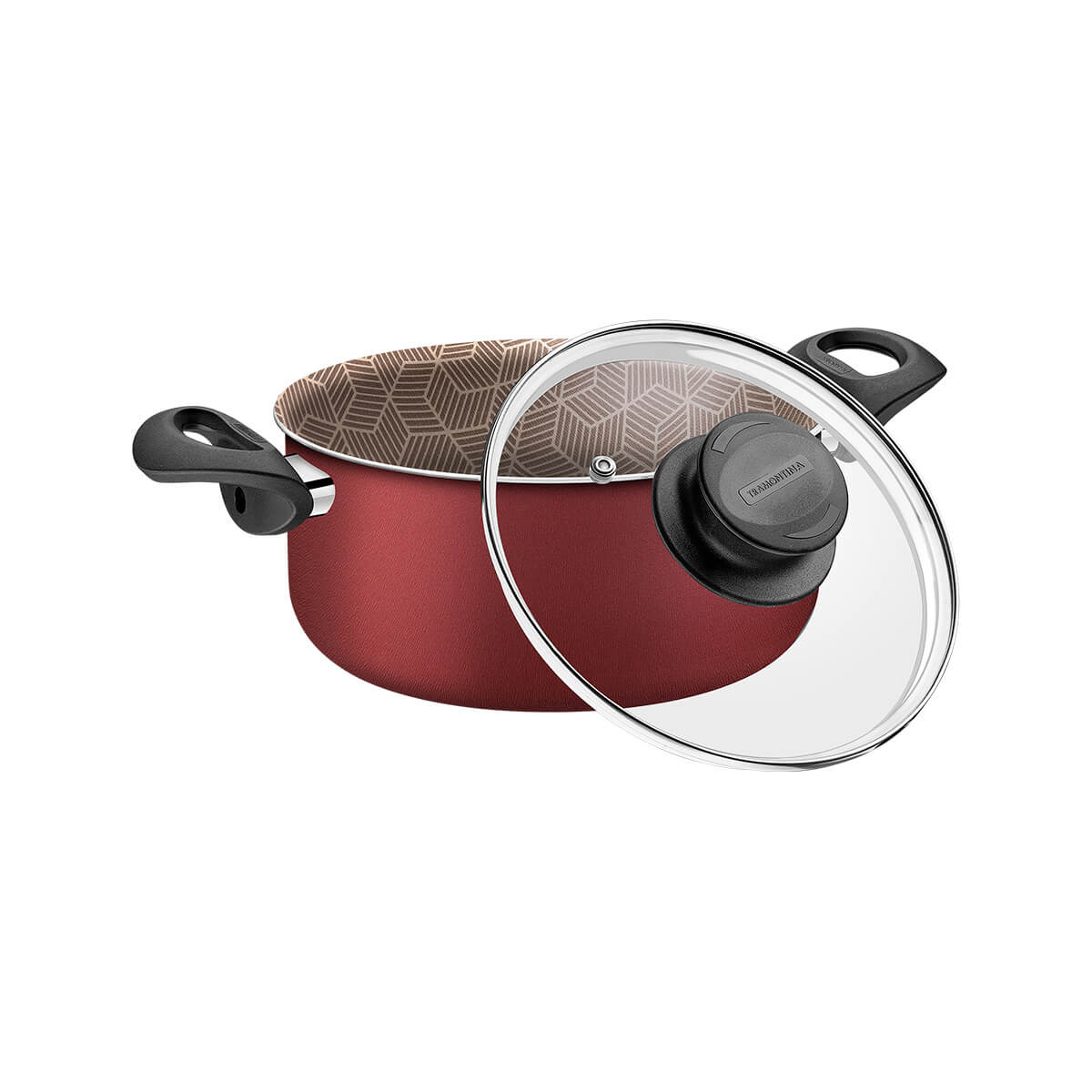 Olla antiadherente con tapa de vidrio color negro 2.9 litros Tramontina - Image 2