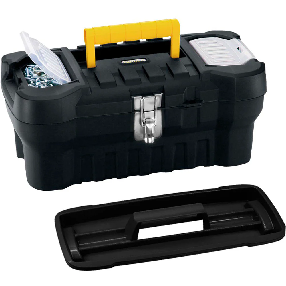 Caja herramientas 16" cerradura metálica negro marca Rimax - Image 2