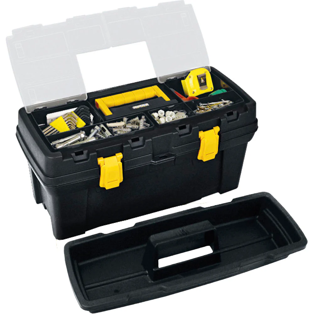 Caja herramientas 20" plus cerradura plástica negra marca Rimax