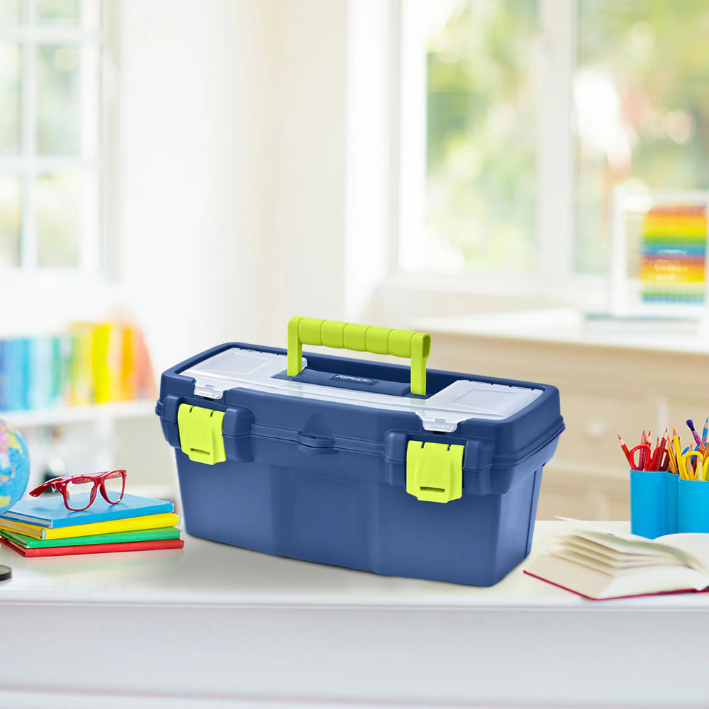 Caja mediana organizadora infantil azul navy marca Rimax
