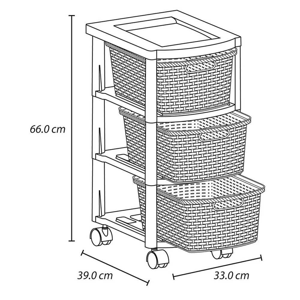 Cajonero apariencia rattan 3 gavetas aventura marca Rimax - Image 7