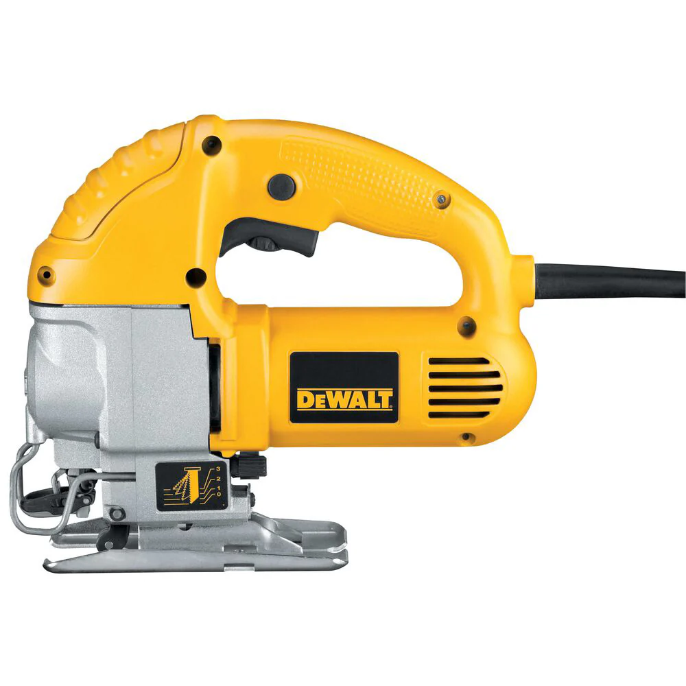 Sierra caladora orbital de 5.5amp con asa superior + bolsa contratista marca Dewalt
