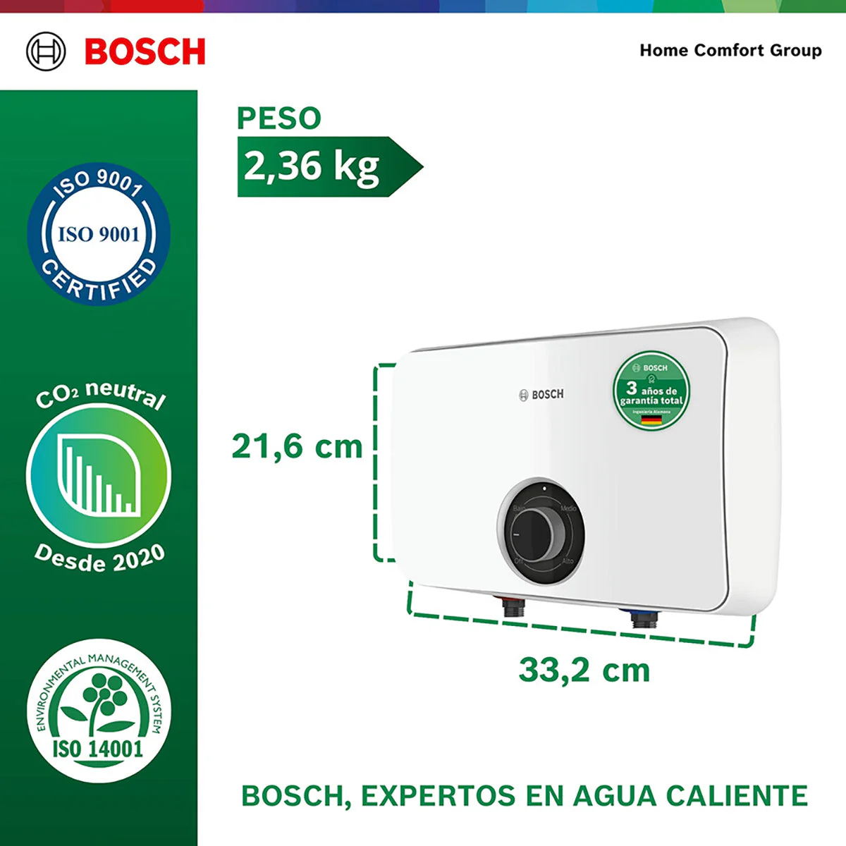 Calentador de agua eléctrico de paso 12 kW a 220 V Tronic 3000 C - Image 5