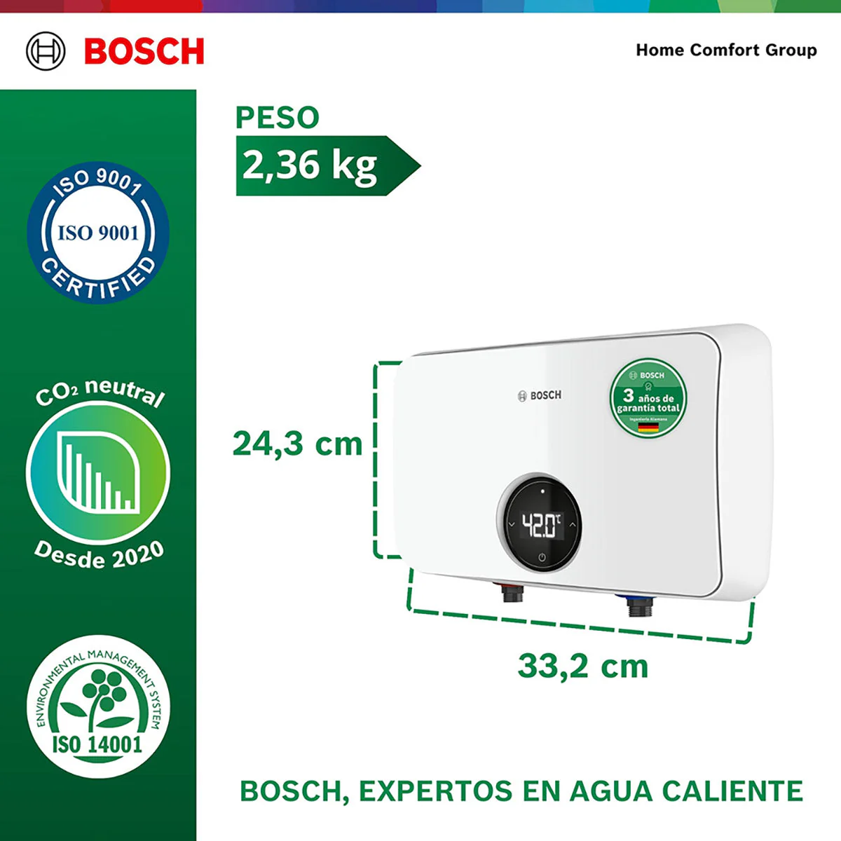 Calentador de agua eléctrico de paso 9,5 kW a 220 V Tronic 4000 C - Image 3