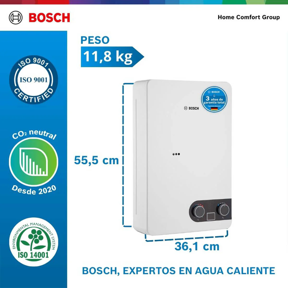 Calentador de agua 10 litros tiro forzado de paso a gas propano Therm 1400 F - Image 5
