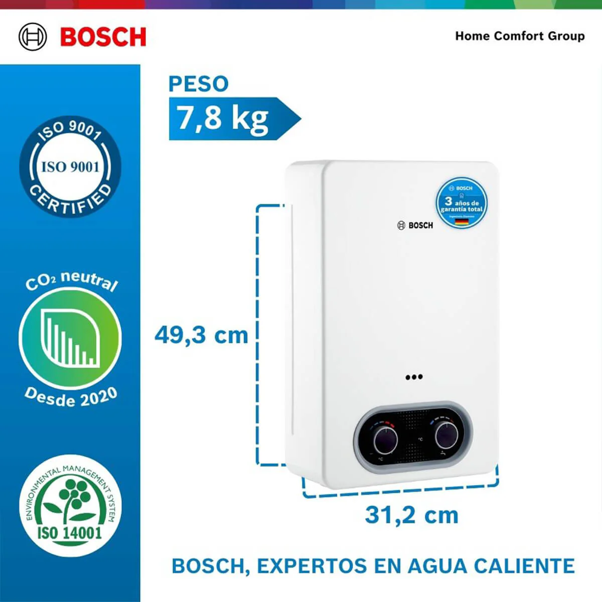 Calentador de agua 6 litros tiro forzado de paso a gas propano Therm 1400 F - Image 2