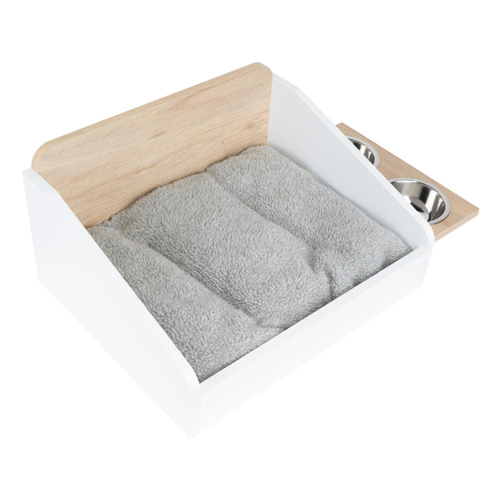 Cama para Mascotas + Comedero Sammy, Beige y Blanco - Image 6
