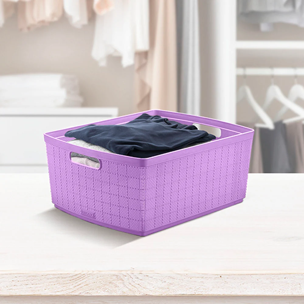 Canasta fique 30 litros lavanda marca Rimax