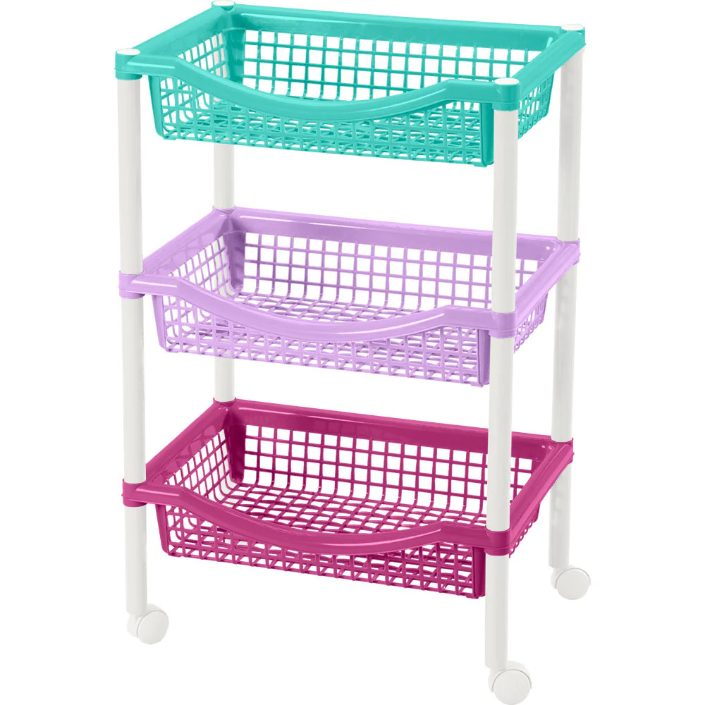 Canasta móvil rectangular de 3 niveles glam marca Rimax - Image 3